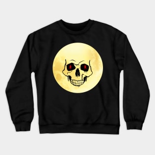 full yellow moon skull face Crewneck Sweatshirt